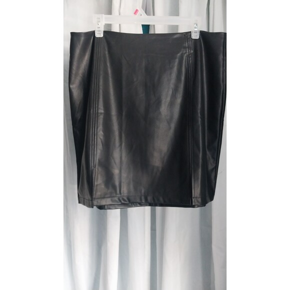 Women's Basic High Waist Faux Leather Bodycon Mini Pencil Skirt XXL 18 - Picture 6 of 9
